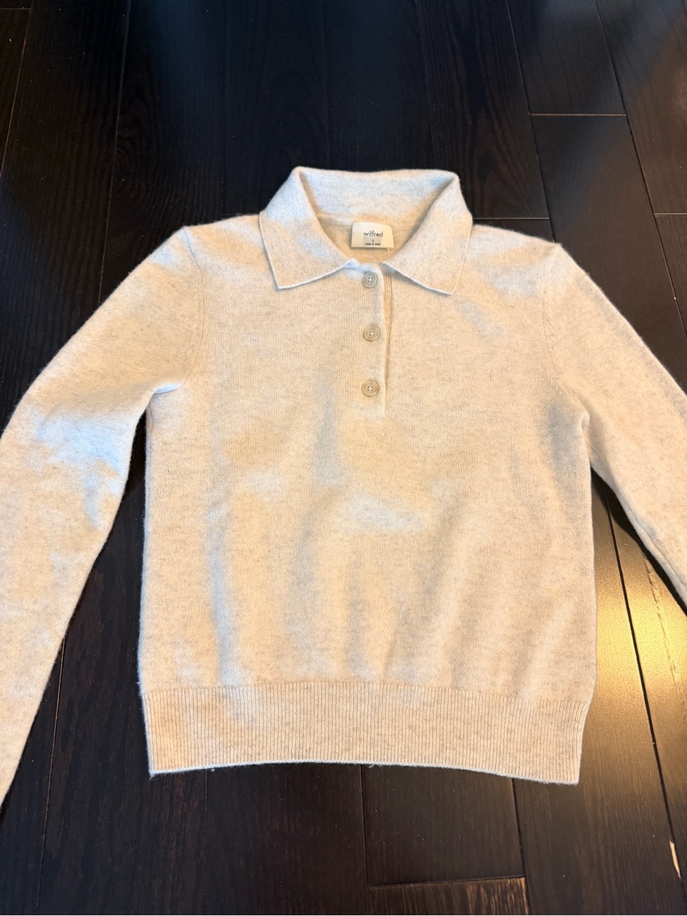 Wilfred Bare Cashmere Polo Oatmeal Size Small